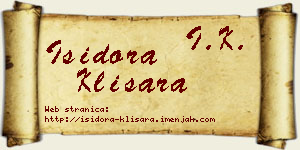 Isidora Klisara vizit kartica